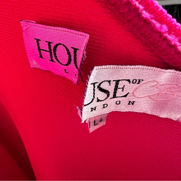 House of CB Hot Pink One Shoulder Bandage Dress Size Large - Picture 16 of 16